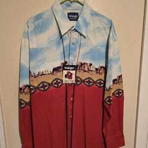 Wrangler pearl snap western shirt